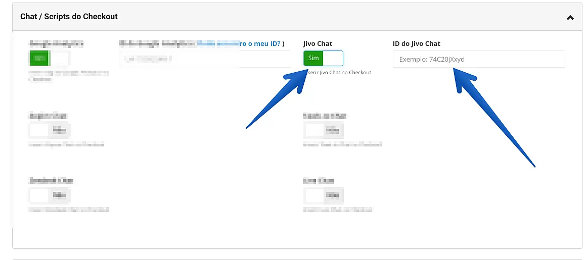 Ativar JivoChat na Eduzz