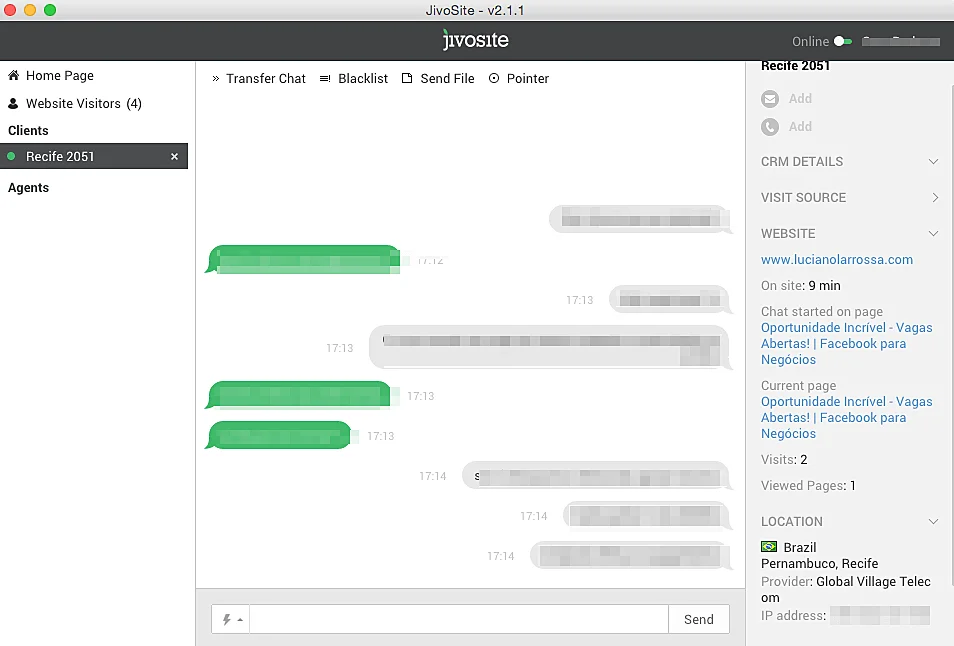 chat online para blogs
