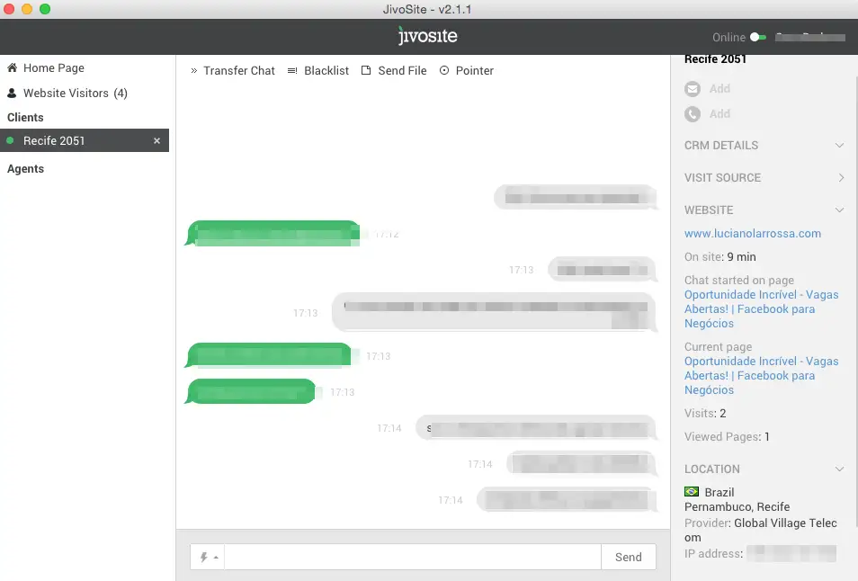 chat online para blogs