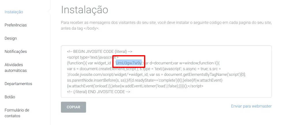 codigo jivo hotmart