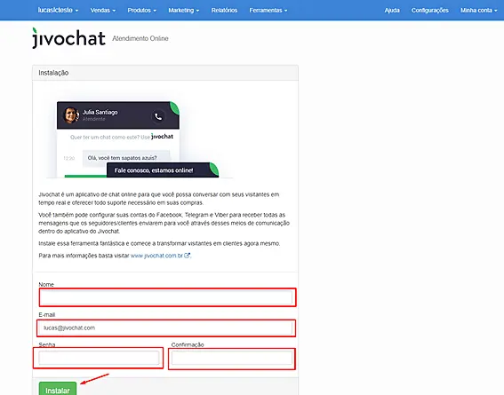 Terceiro passo na Box Loja
