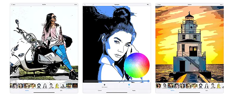 Clip2Comic & Caricature maker app screens