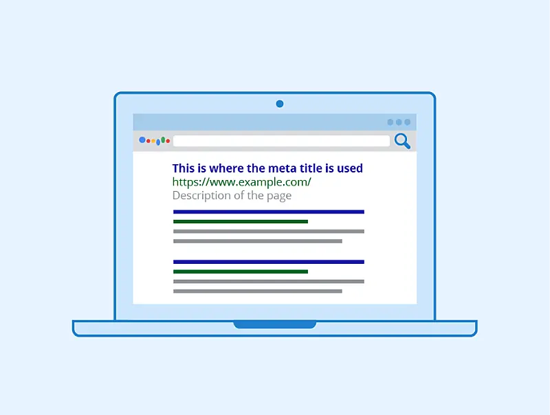 The image shows a search result page example.