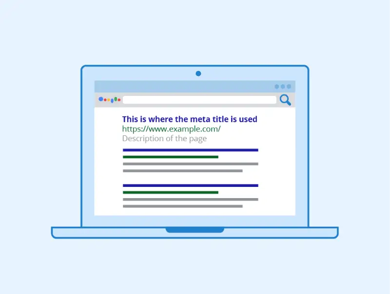 The image shows a search result page example.