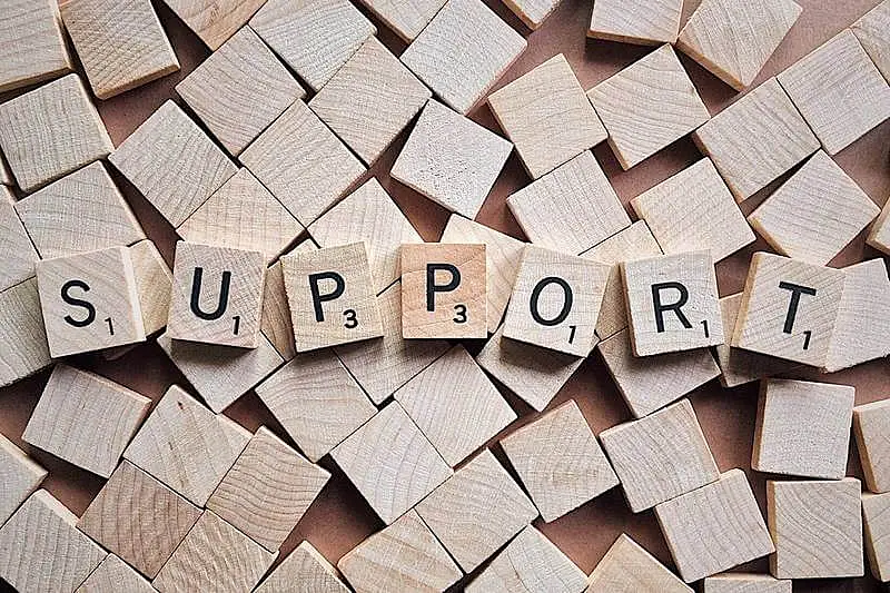 In the image it's written "support".