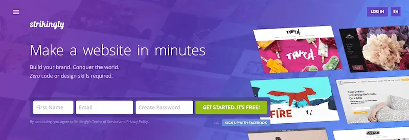 Strikingly page