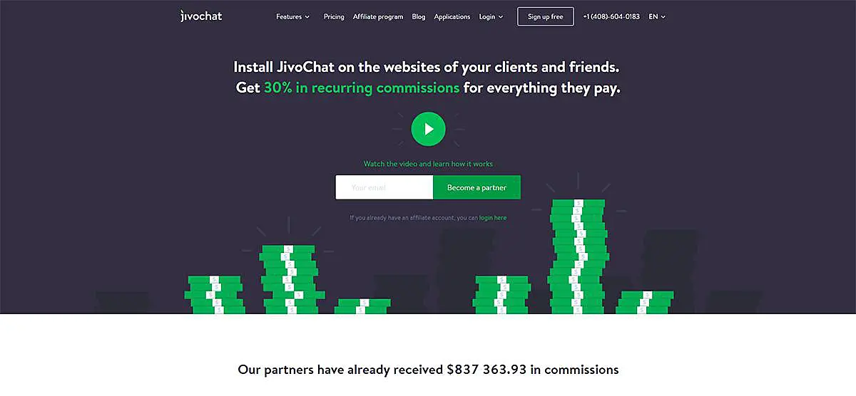 Jivochat Affiliate Page