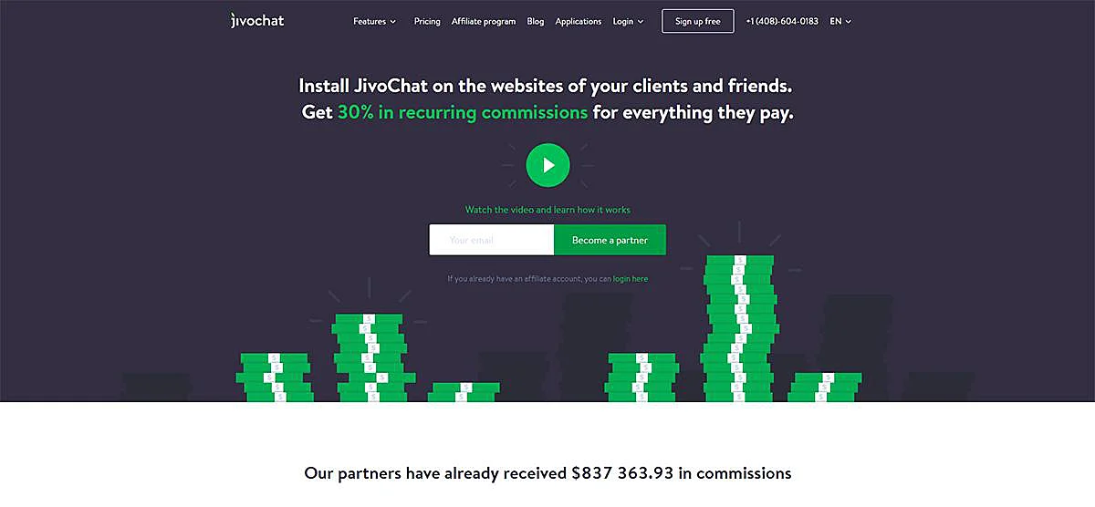 Jivochat Affiliate Page