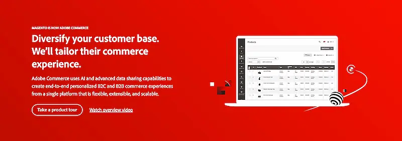 Adobe Commerce home page