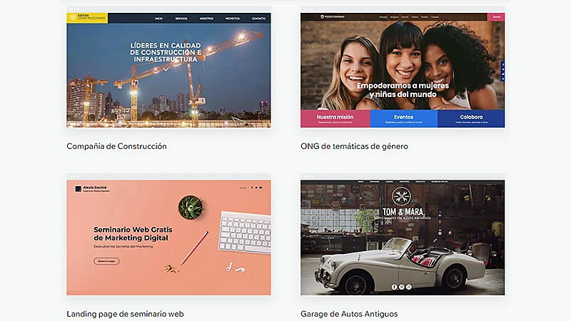 Modelos de páginas web de Wix