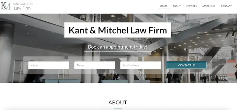 Free website template - Kant & Mitchel Kant & Mitchel Law Firm  template