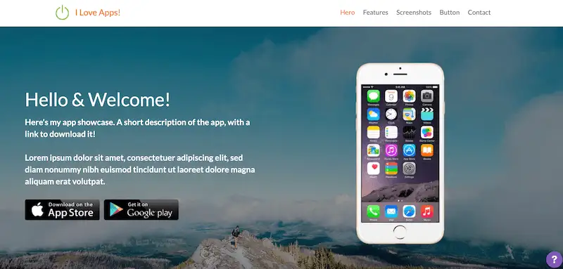 Free website templates - I Love Apps I Love Apps template