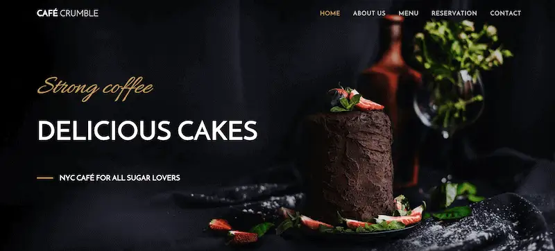 Free website templates - Cafe Crumble Cafe Crumble template