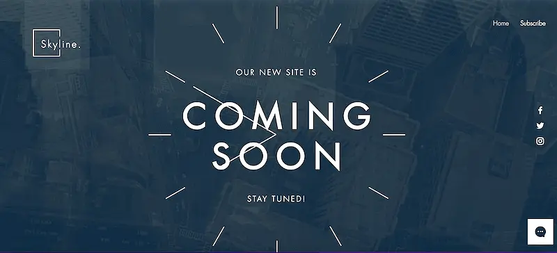 Wix coming soon landing page