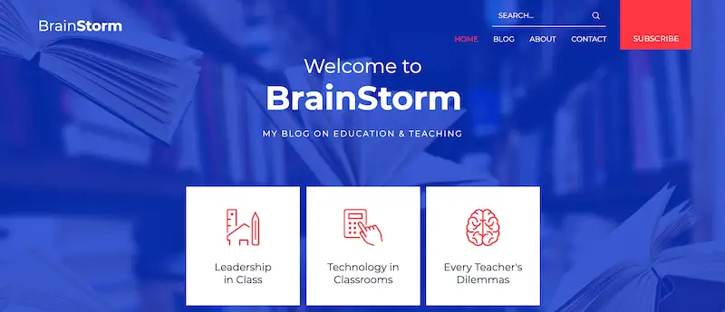 Wix website templates - Education Blog Education blog template