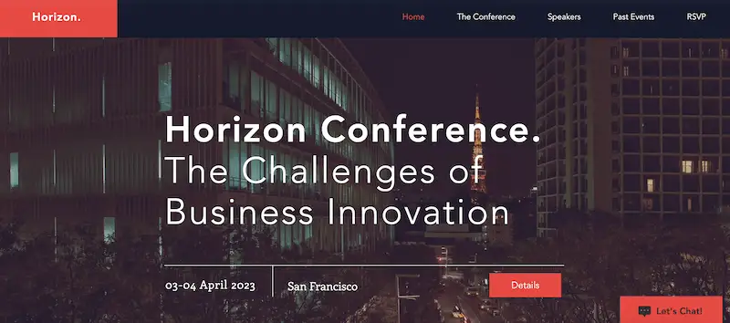 Wix website templates - business conference Business conference template