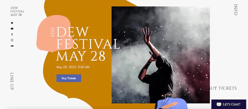 Wix website templates - music festival Music Festival template