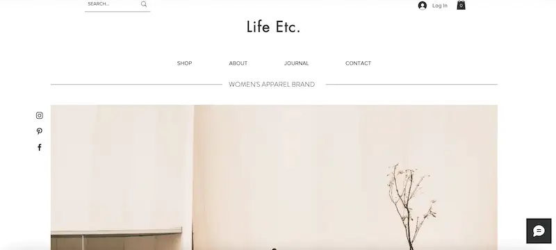 Wix website template - clothing  Clothing store template