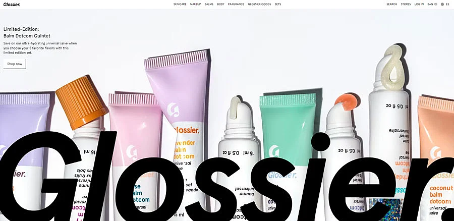 Glossier home page
