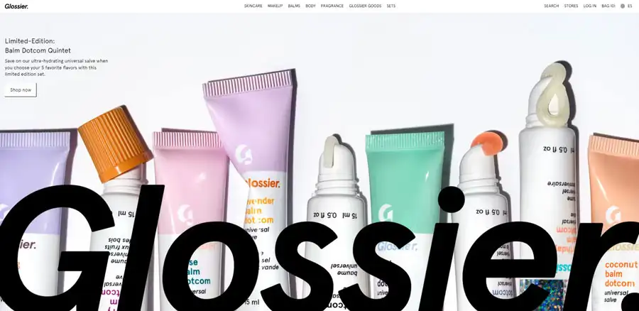 Glossier home page