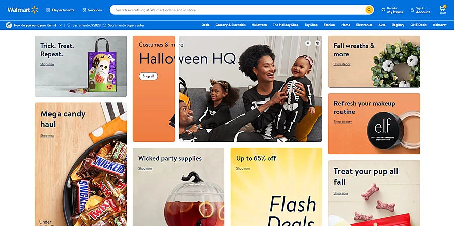 Walmart home page