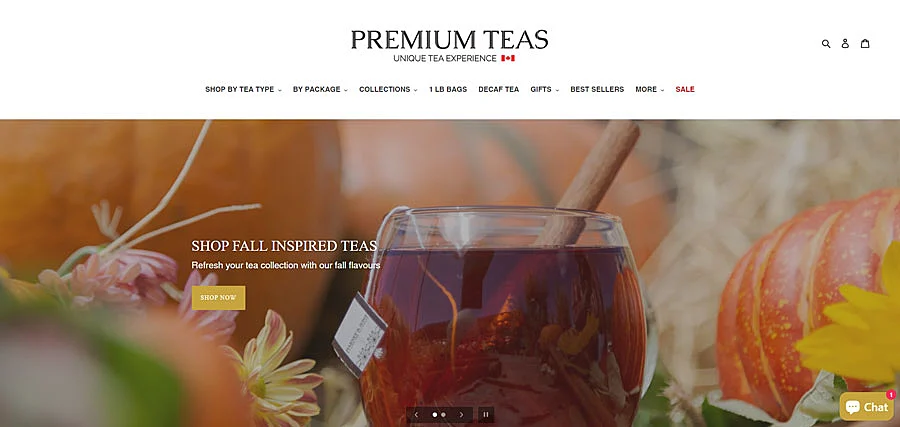 Premium Teas home page