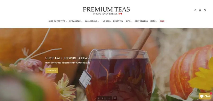 Premium Teas home page