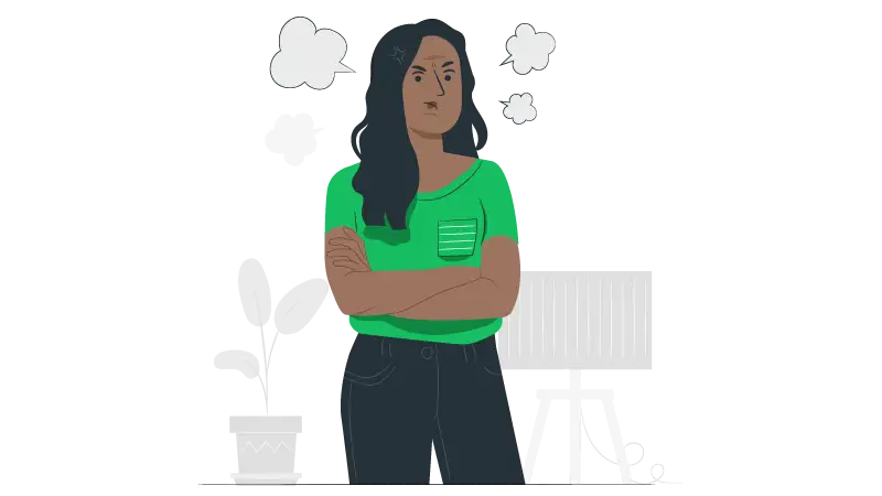 Imagem vetorizada de uma pessoa irritada