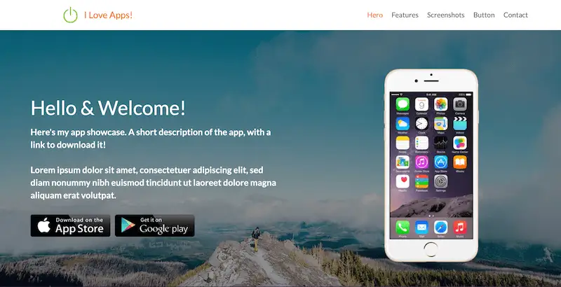 Business website template - I Love Apps I Love Apps template