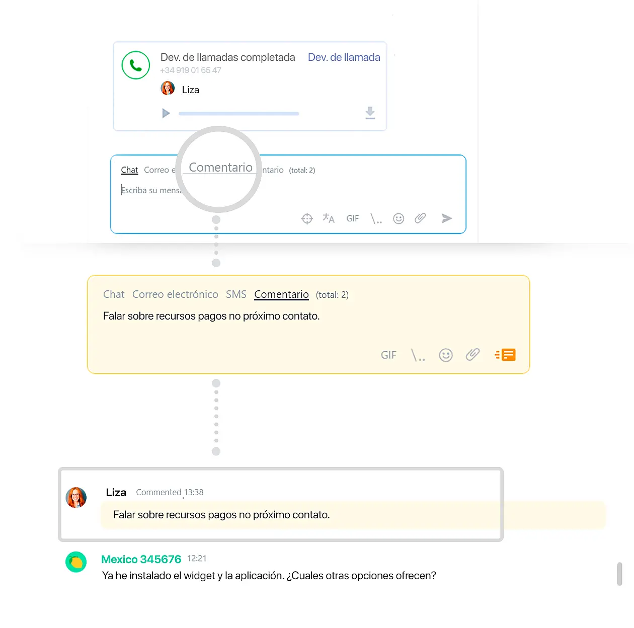 Comentarios en JivoChat