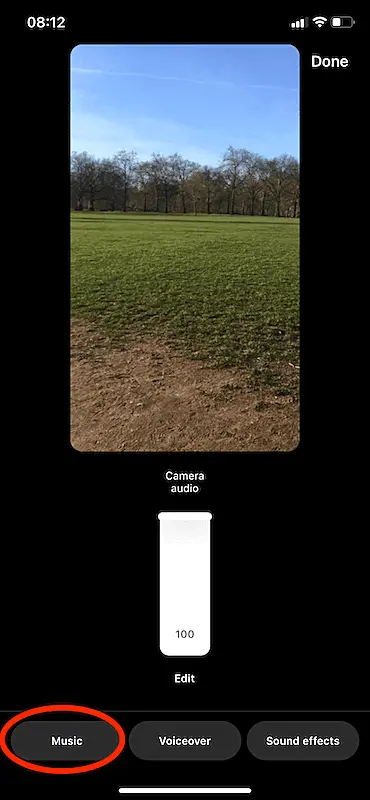 The image shows the instagram reel screen 