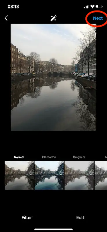 How to add music to instagram post 14 Instagram screen to edit the picture to be posted on the feed.