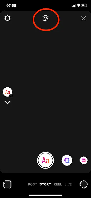 Instagram stories screen