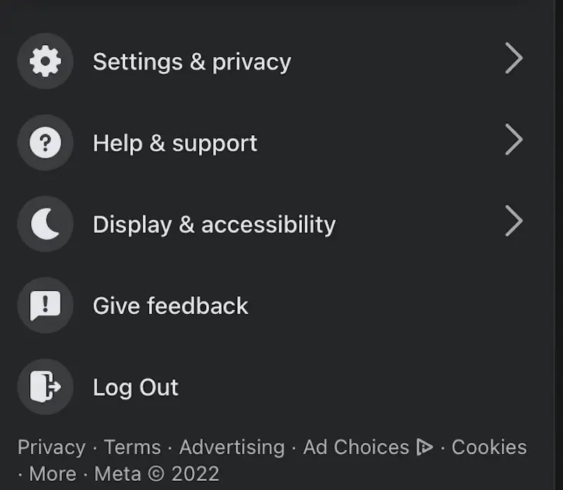 How to chang your name on facebook using a computer Facebook menu print screen