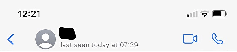 The image shows Whatsapp last seen status