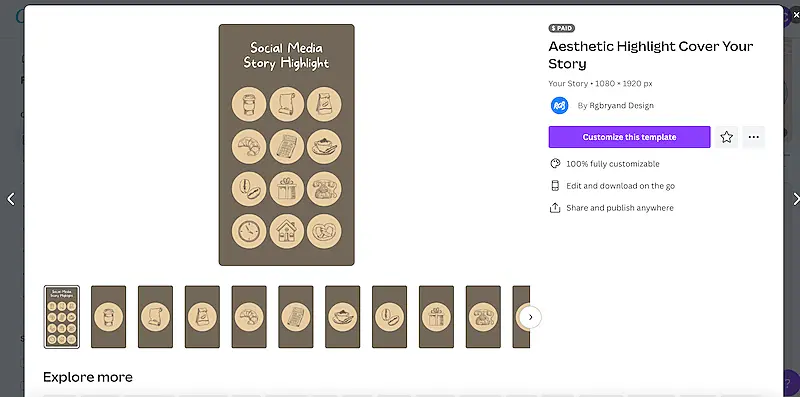 Canva highlight cover template