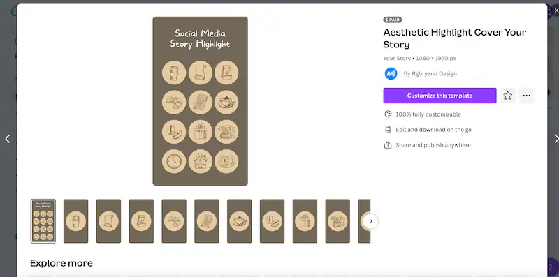 Canva highlight cover template