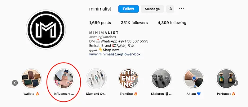 The image shows a Instagram profile