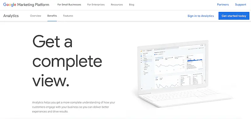 Google Analytics page