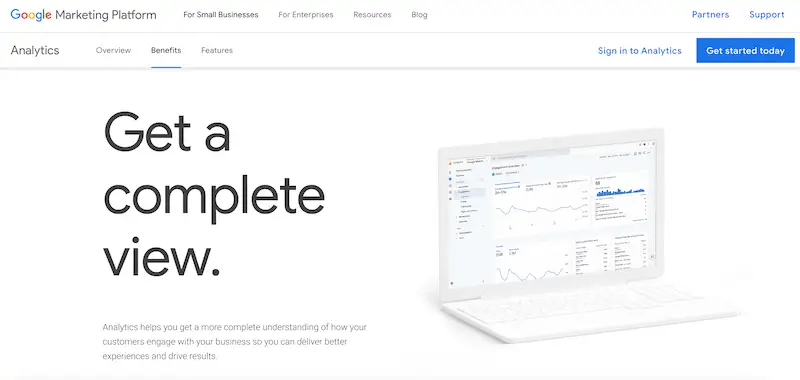How to make a website Google Analytics Google Analytics page