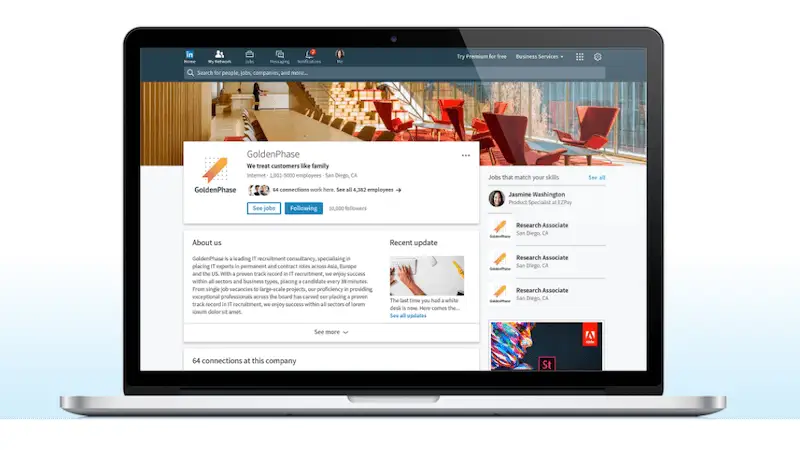 LinkedIn Campaign Manager - LinkedIn Page LinkedIn Page example