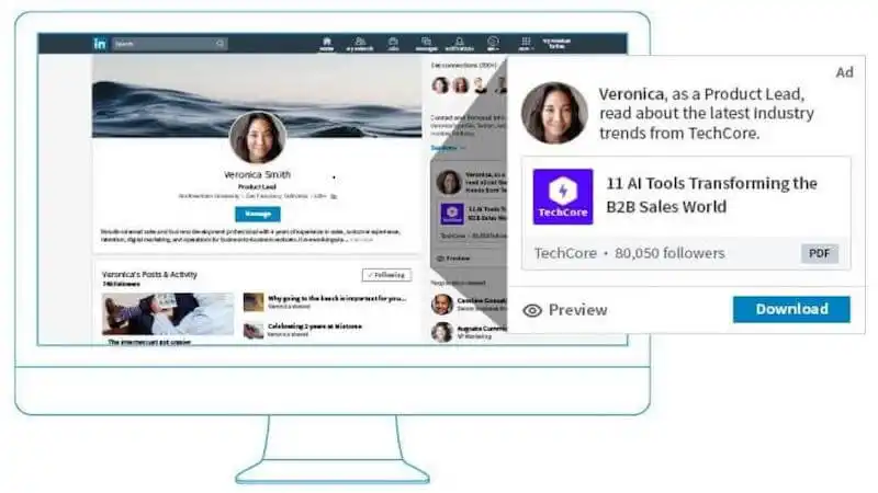 LinkedIn Campaign Manager - Text ad Text ads example from LinkedIn