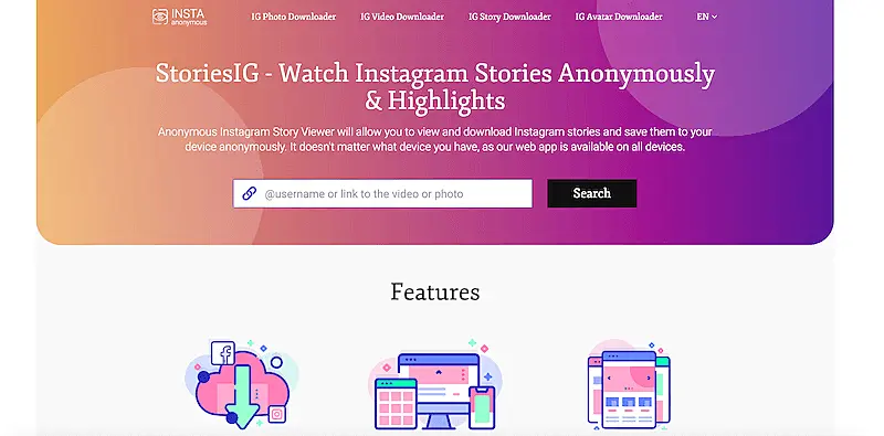 Stories IG home page