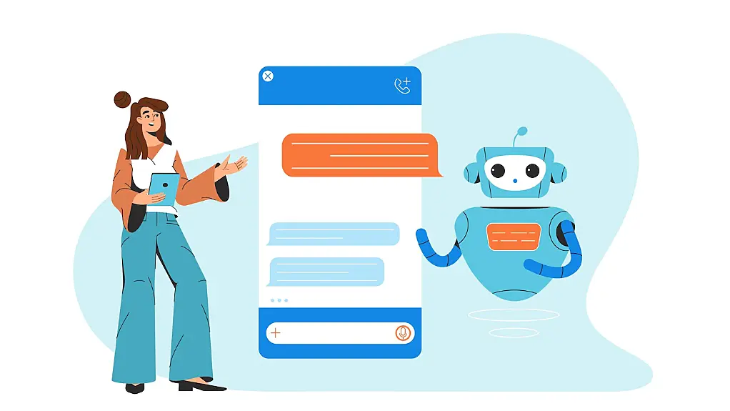 Ilustración de un robot de chat