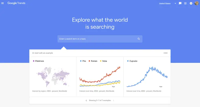 Google Trends page