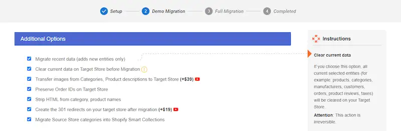 LixExtension additional options page