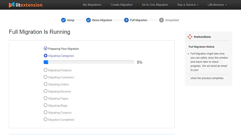 LitExtension full migration page 