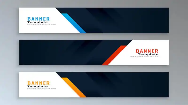 Website banners - design The image shows the example of 3 banner templates.