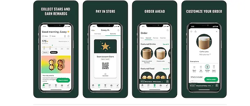 The image shows Starbucks app