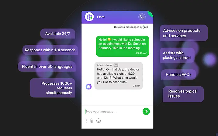 JivoChat AI Agent interface 